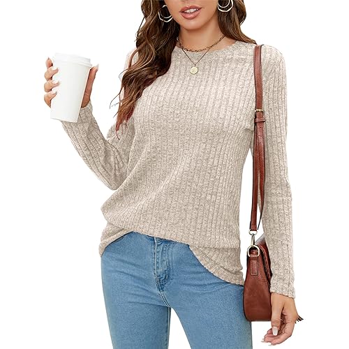 SimpleFun Women's Tunic Sweaters Lightweight Fall Casual Long Sleeve Crewneck Pullover Tops