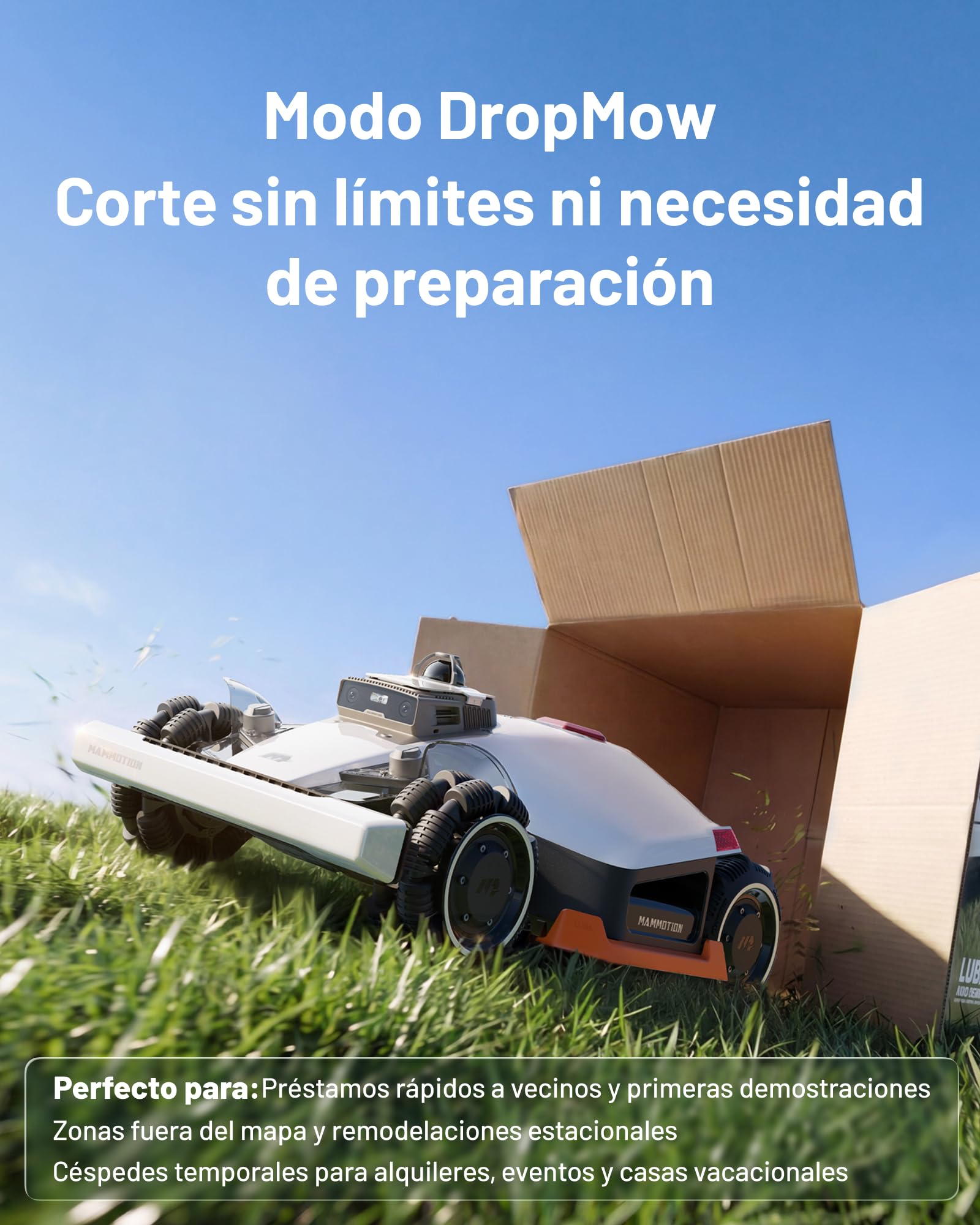MAMMOTION LUBA 3 AWD 1500 Robot Cortacésped con Soporte de Lavadero | LiDAR+Visión AI de Doble Cámara de 360°, Tracción Total para Pendientes del 80%, Gestión Multizona, Altura de Corte 25-70mm