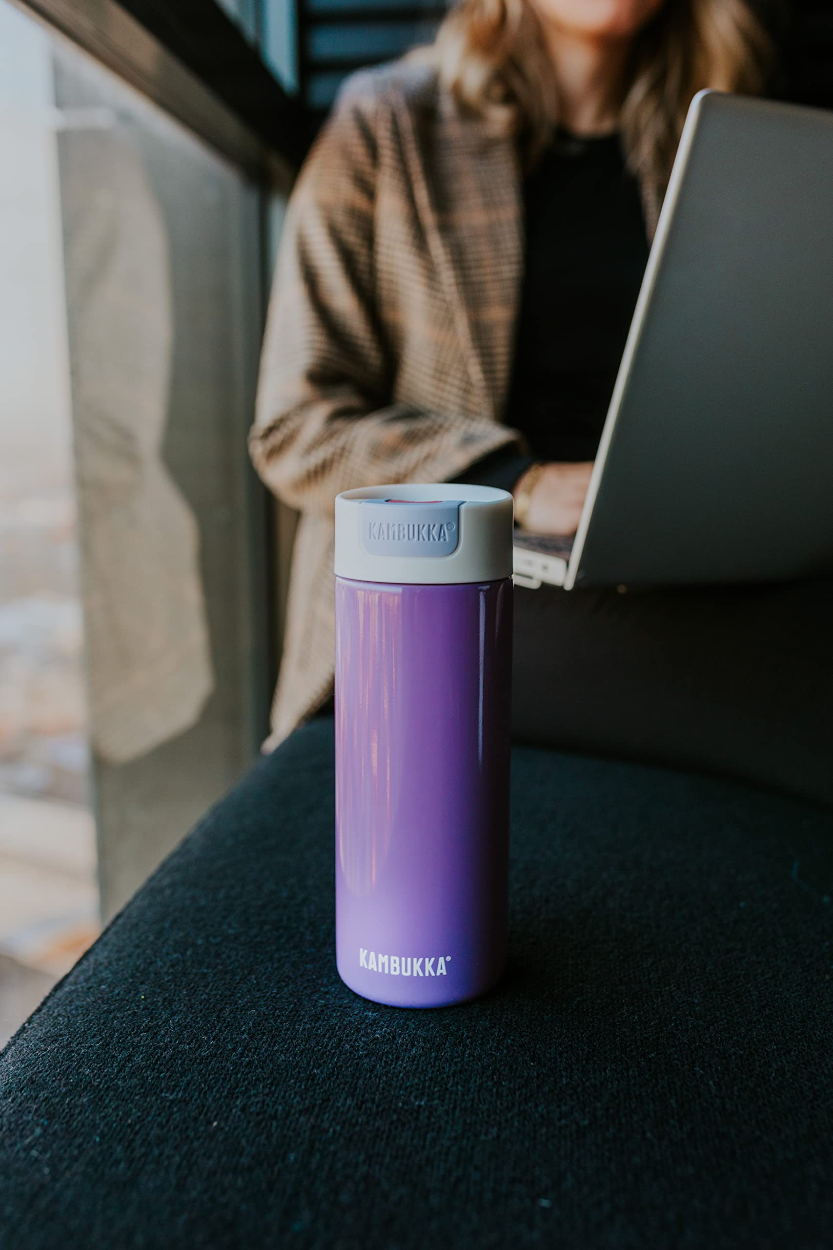 Kambukka - Thermobecher 500ml - Modell "OLYMPUS VIOLET" - Thermobecher/Kaffeebecher to go: Easy cleaning - rutschfester Boden - vakuumisoliert - Edelstahl-Thermo-Kaffee-Reisebecher