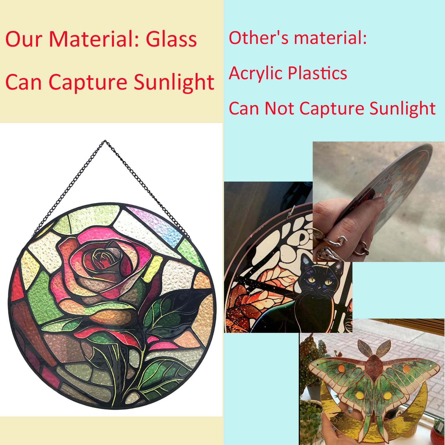 Vitrail Oiseau Bleu Décoration De Fenêtre à Suspendre Attrape-soleil Oiseau Décoration De Jardin Oiseaux Sur Une Branche Attrape-soleil Oiseaux En Vitrail Art Du Verre - France