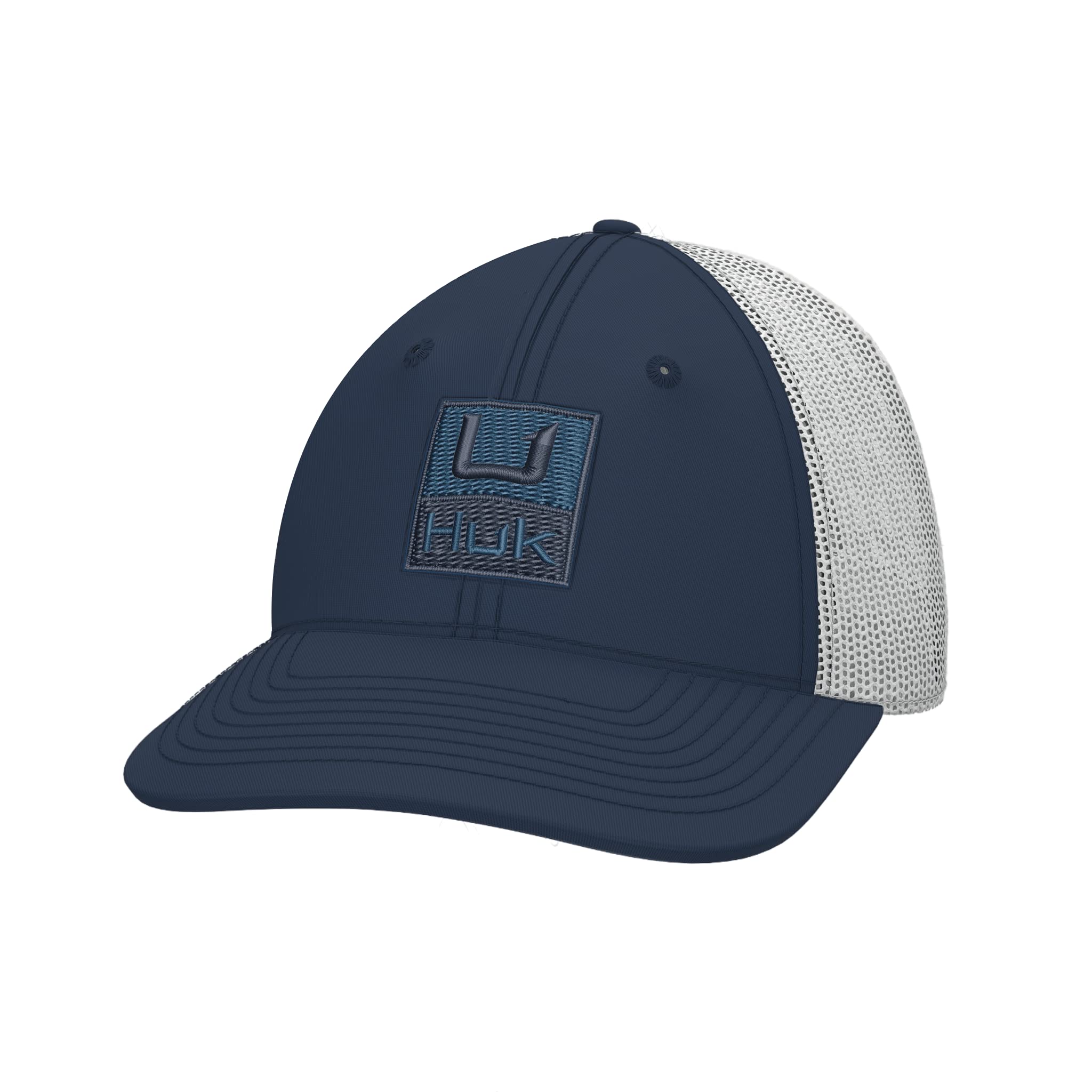 HUK Trucker, Anti-Glare Snapback Fishing Hat for Men, HUK'D Up-Sargasso Sea, One Size