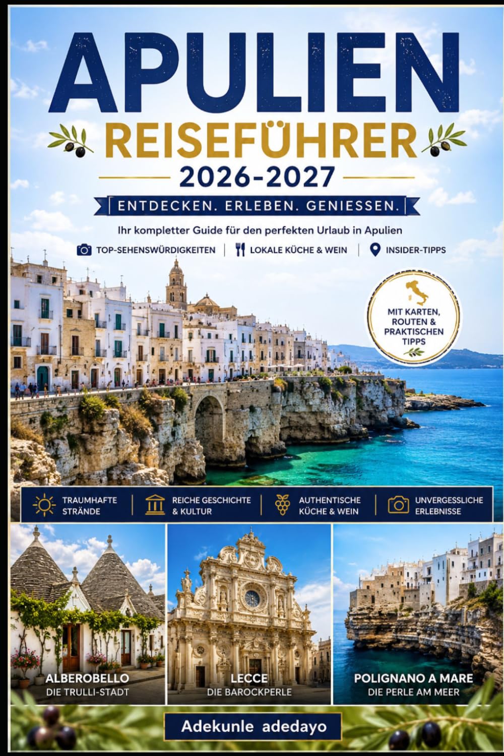 APULIEN REISEFÜHRER 2026-2027: Entdecken Sie Bari, Alberobellos ikonisches Trulli, Lecces barocke Meisterwerke Ostunis Weiße Stadt, Otranto, die ... Strände, authentische Speisen, ..........