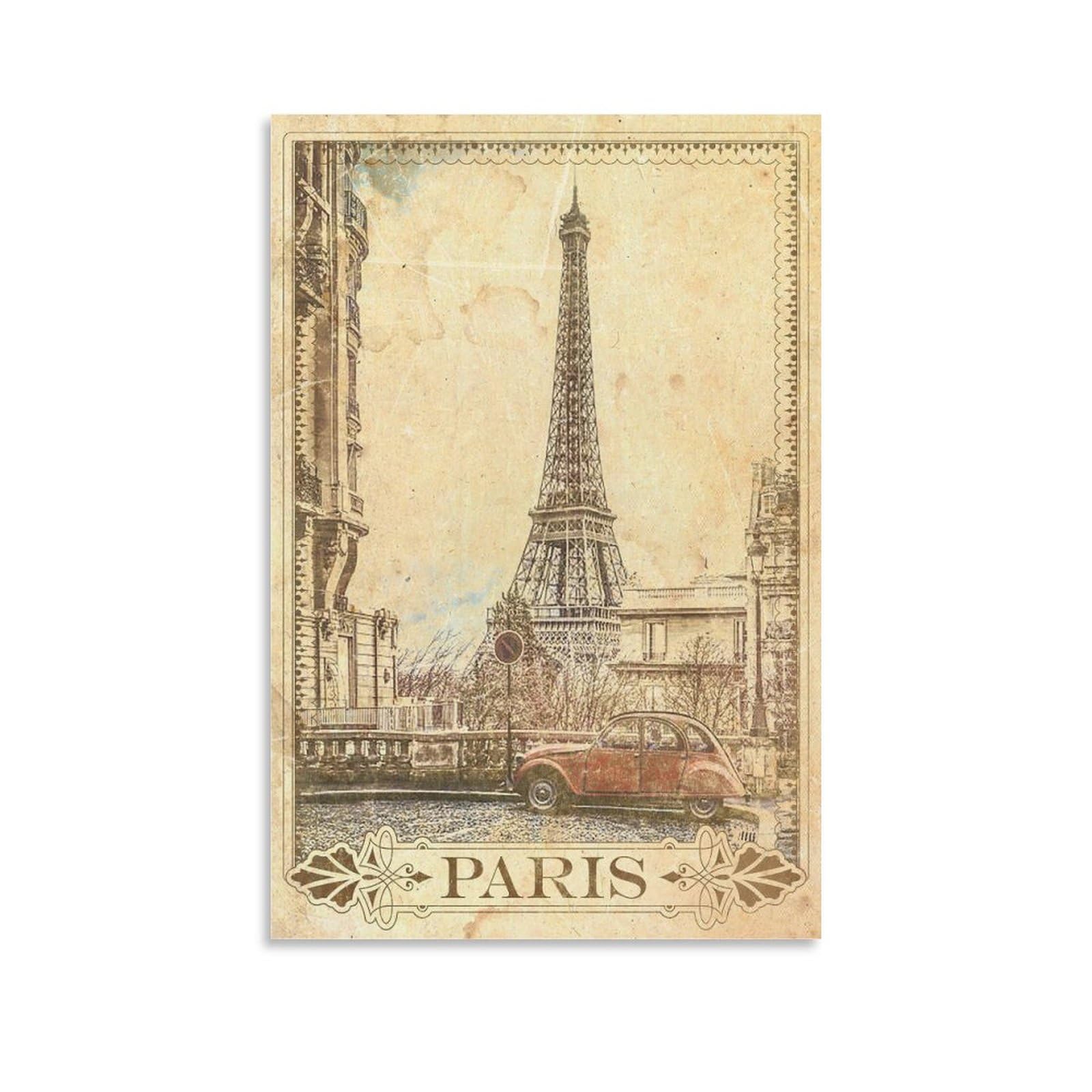 Orbana Unframe-Style Paris Vintage Travel Posters 20X30inch(50X75cm) Canvas Print For Living Room, Bedroom, Dorm, Home, Office Wall Decoration