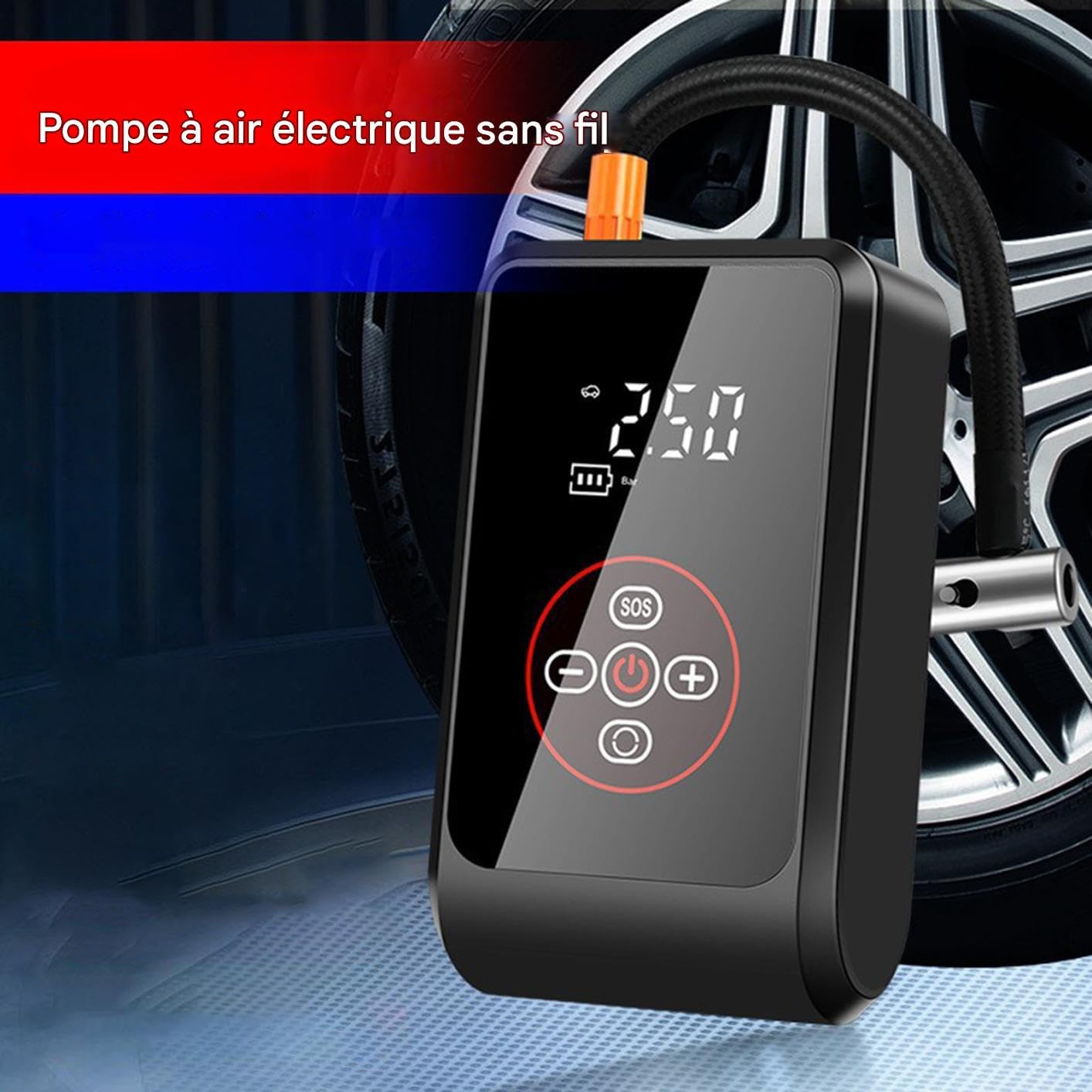 Gonfiatore Pneumatici Portatile Pompa Ricaricabile Auto con e Schermo LED