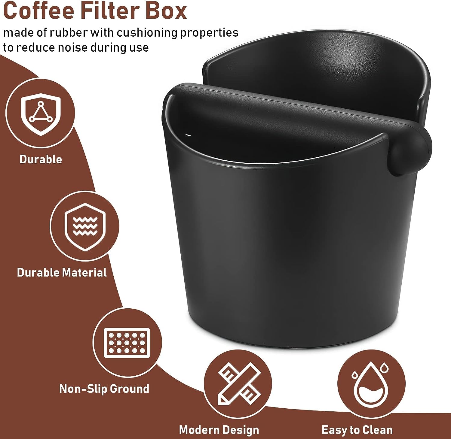 Café Knock Box con Barra de Golpe Extraíble, Cubo para Posos de Café, Accesorios Barista