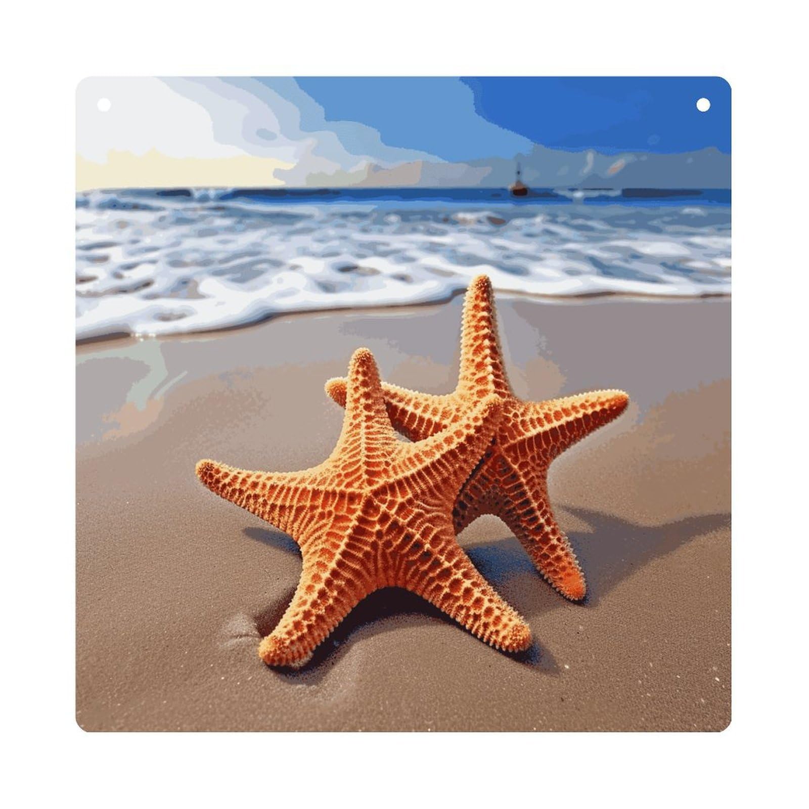 Adfgyerh Style Starfish On The Beach Hanging Ornaments Window Hanging Modern Acrylic Decor For Living Room Bedroom Dining Room Hallway Office Wall Decor, 8X8 In