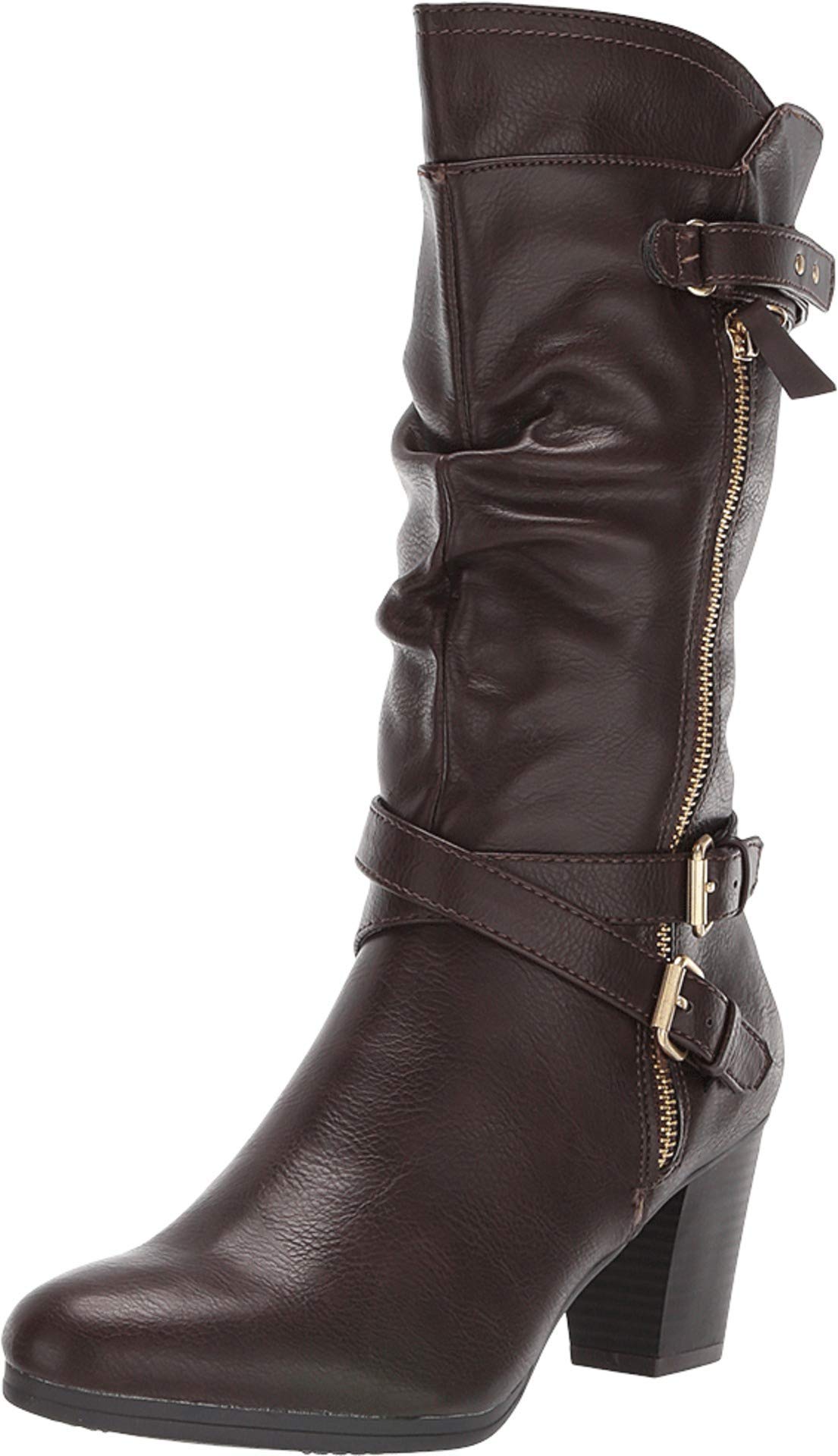 RIALTO Shoes FREEBY Women's Boot, Dark Brown/Tumbled Smooth, 7 M