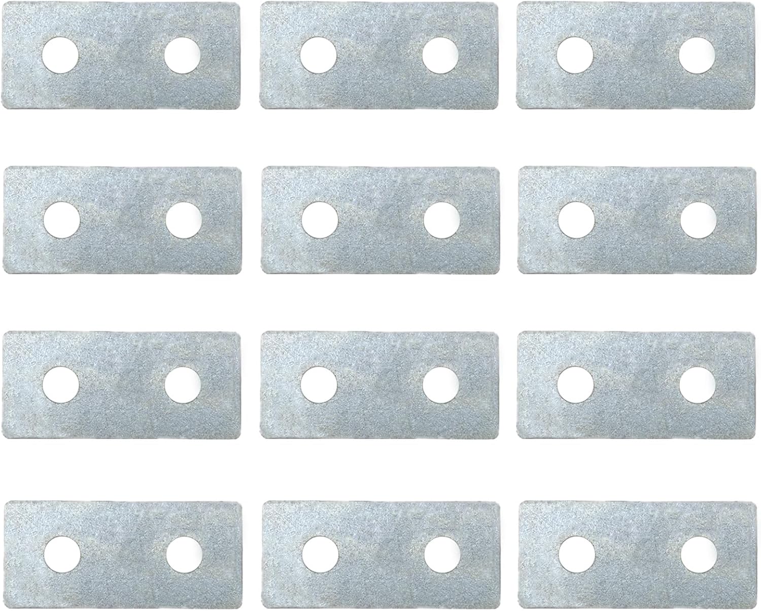 2 Hole Tie Flat Plate Connector Brace Bracket, Fit for 1/2" Bolt in 1-5/8" Strut Channel, 12 Pack