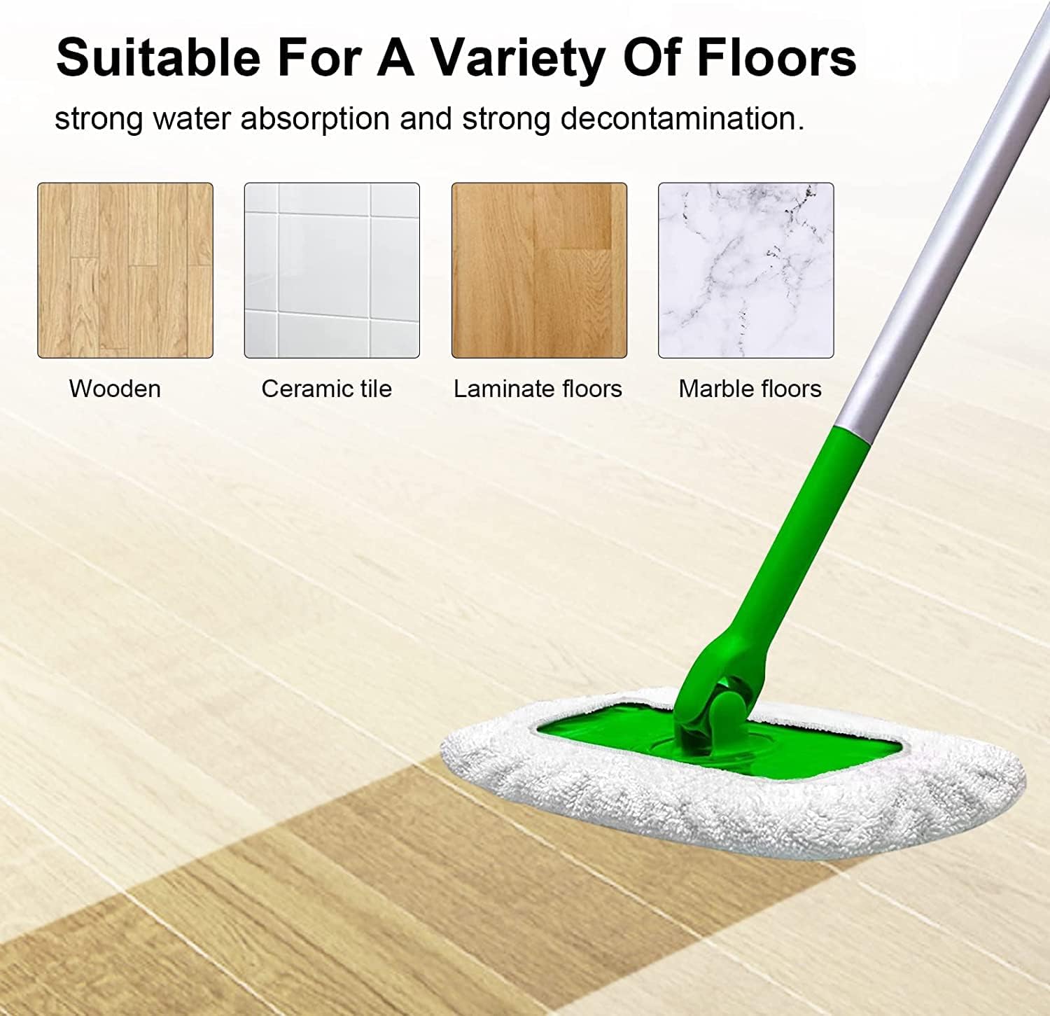 Reusable Cotton Mop Pads for Swiffer Sweeper Mop & All 10-12 Inch photo 4