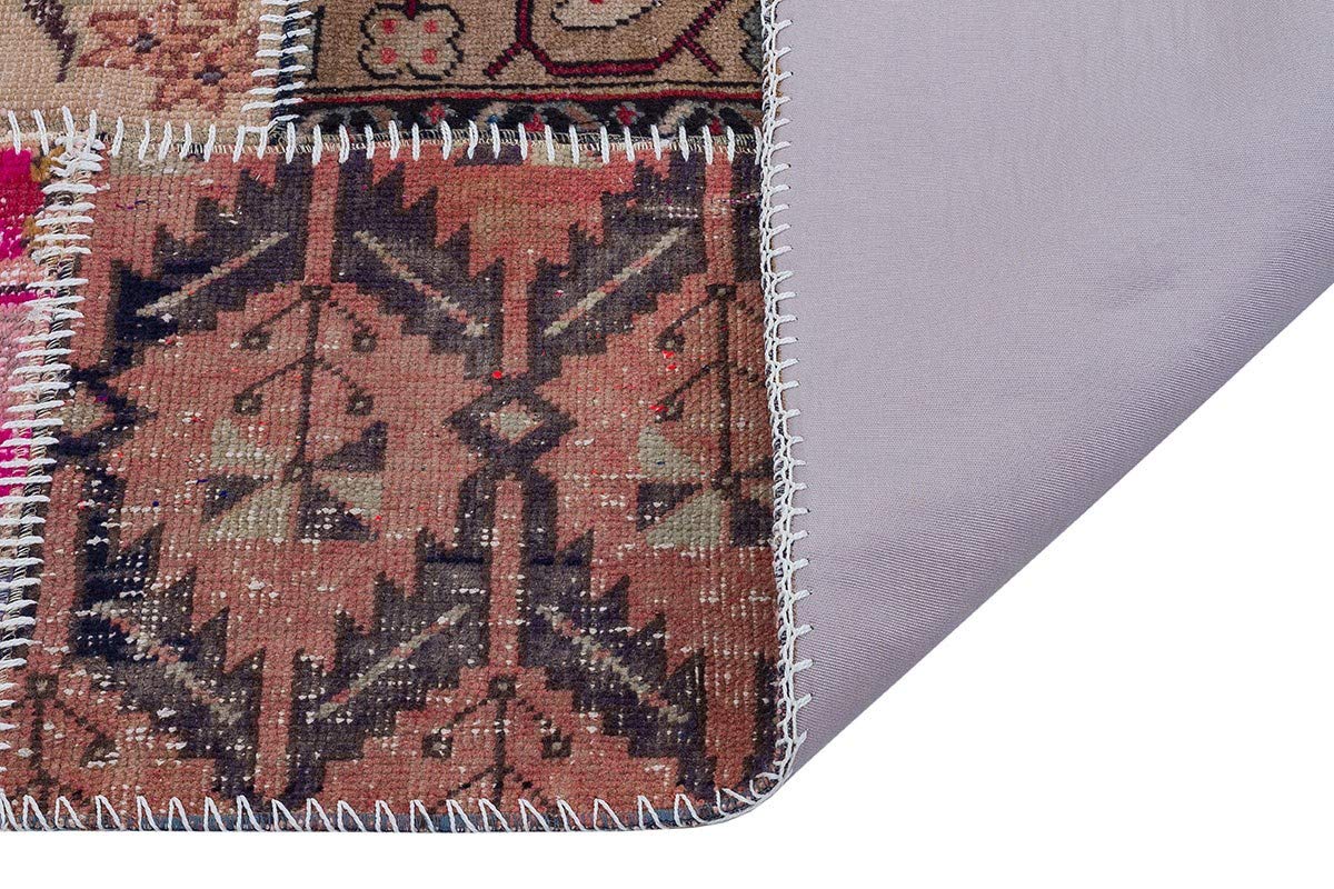 ALLMODE Handgefertigter türkischer Patchwork-Teppich aus Wolle, verschiedene Größen, 120 x 180 cm, 2,16 m²