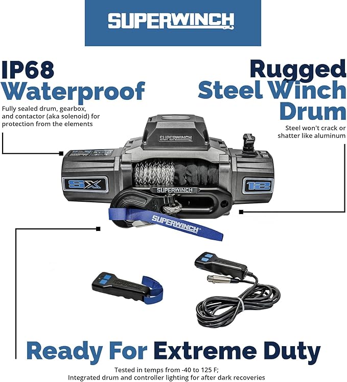 Winche Eléctrico Superwinch SX12SR 12V 12000lb con Cable Sintético miniatura 4