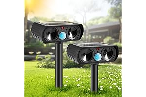 2-Pack Outdoor Ultrasonic Animal Repeller with Motion Detection