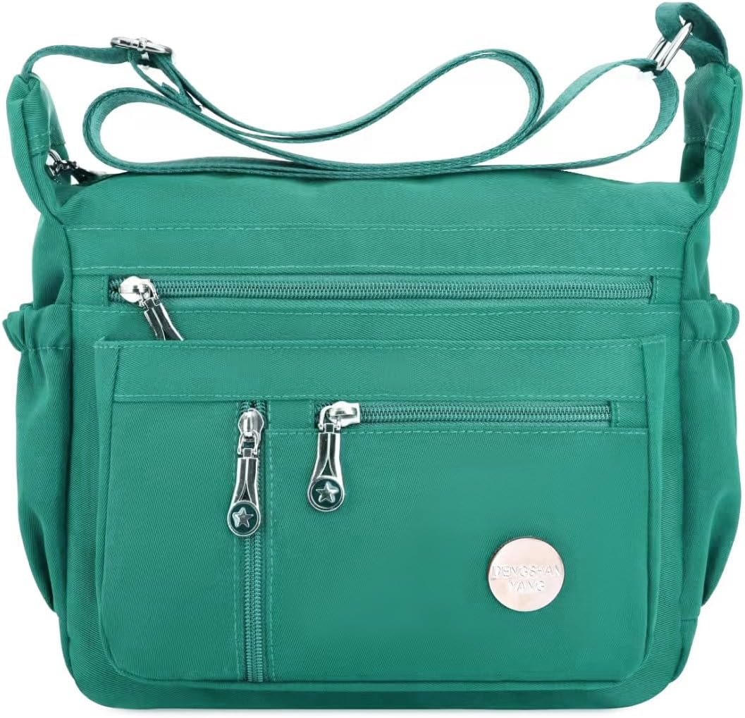 HERCMNOY Crossbody Bags for Women Multi Pocket Shoulder Bag Waterproof Nylon Messenger Purses and Handbags