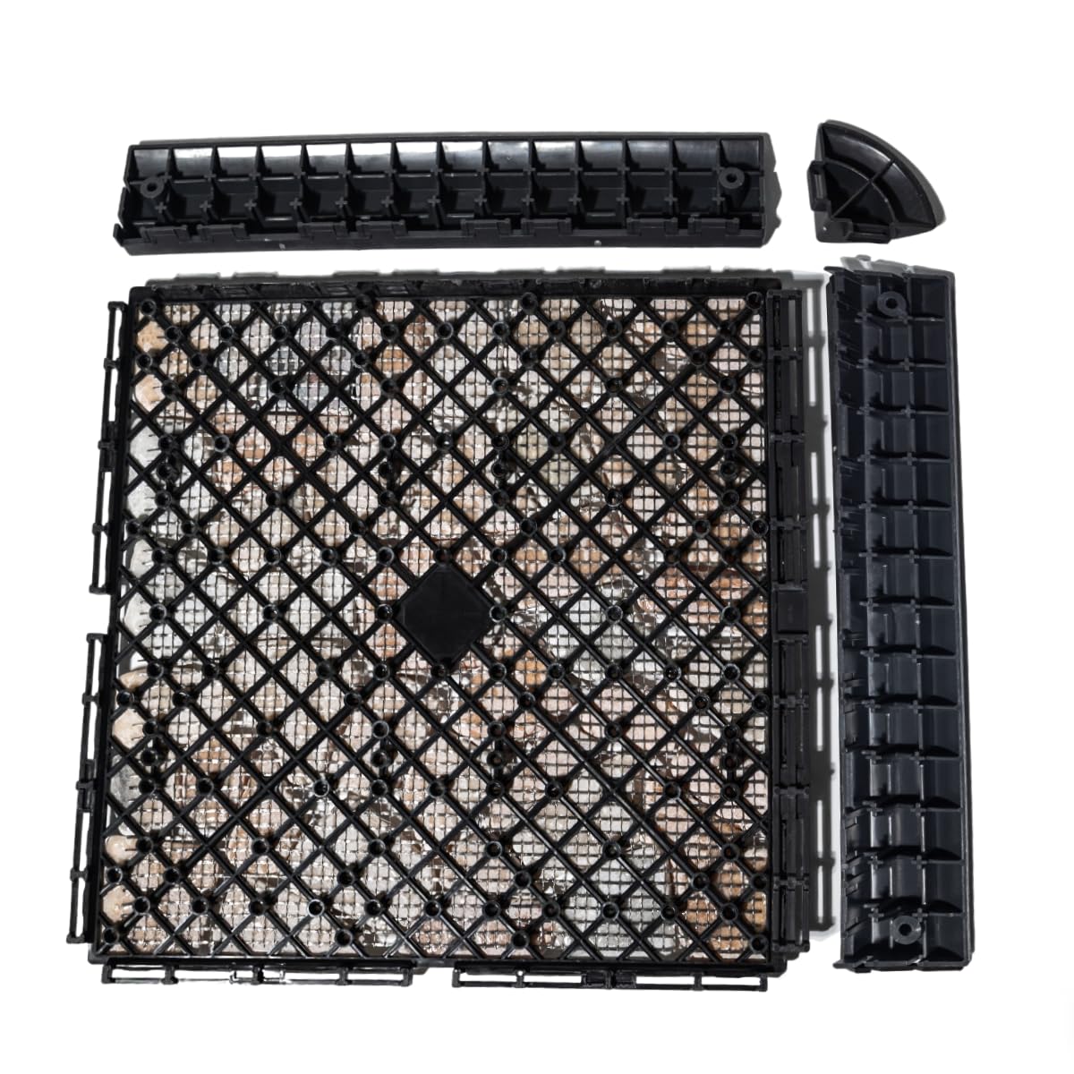 DIY Quick Deck Composite Deck Tiles Right-Angle and Corner Edge Trim, Made of high-Quality, high-Strength Plastic, Suitable for garages, patios, and Gardens. (DECK001)