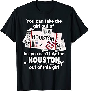 Girl from Houston Boarding Pass - Flight Ticket Houston T-Shirt