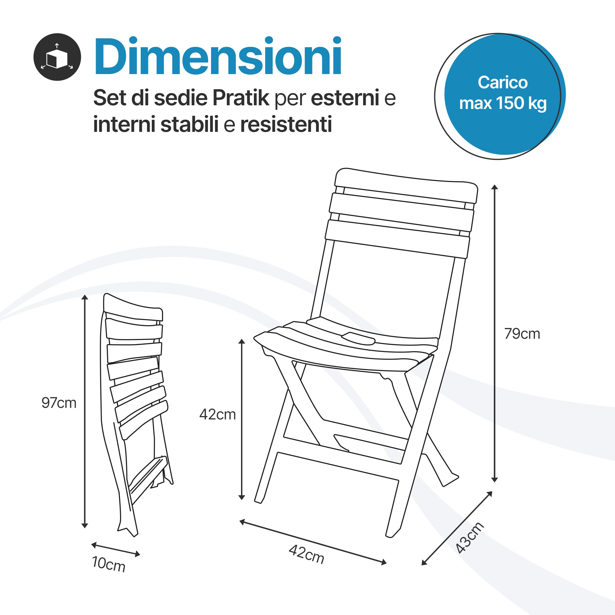 Sedie Pieghevoli da Esterno in Plastica Set di 4 Verde Tomaino
