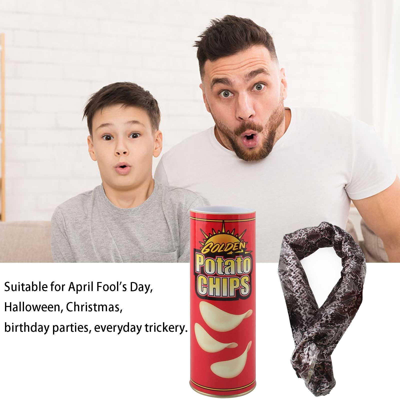 The Potato Chip Snake Can Jump Spring Snake Toy Gift April Fool Day Halloween Christmas time Party Decoration Jokes in A Can Gag Gift Prank - Image 4