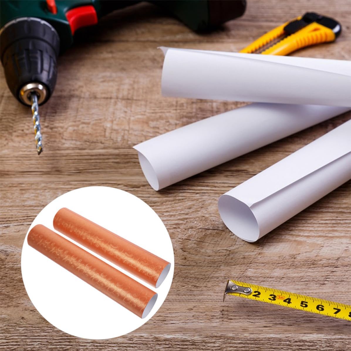 2pcs Telescopic Poster Tube for Photos and Prints, Orange