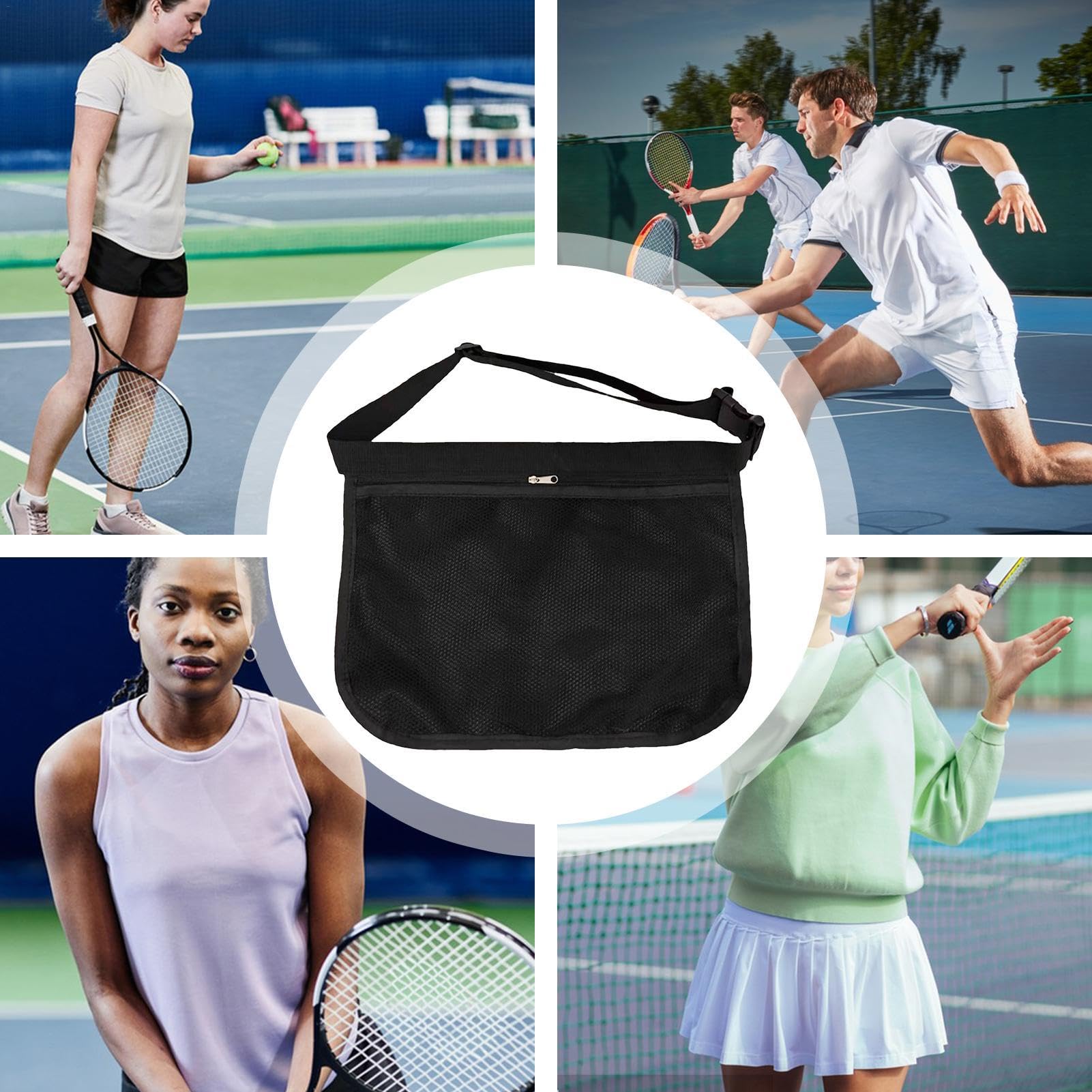 Support De Bande De Tennis, Pickleball Balles De Tennis Porte-sac, Trémie Pratique Pour Femmes Jupe Hommes Taille Support De Hanche Accessoire, Sac à Bille Pickle Carrier Travel Pocket