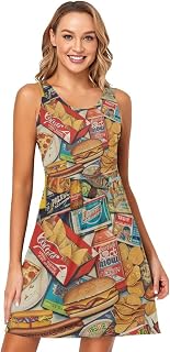 America's Popular Candy Sleeveless Tank Dress, Round Neck Dress