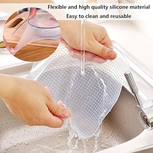 Miniatura 5 de Tapas de silicona para tazones con 3 tamaños diferentes, cubiertas reutilizables con sello de succión para almacenamiento de alimentos en