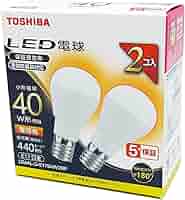 Amazon | 東芝(TOSHIBA) LED電球 40W相当 広配光 電球色 E17口金