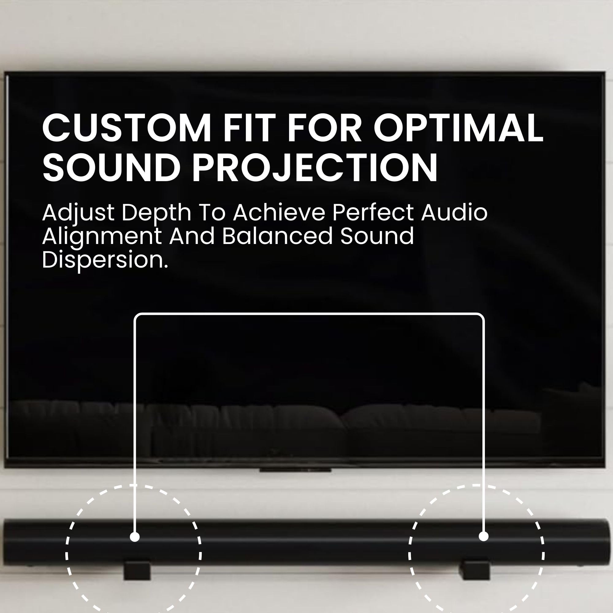 Sound Bar Wall Mount Bracket, Dual Bracket, Holds up to 15 kg, Depth Adjustable for Home, Office, Shop Hanger (Black) — Amazon image 5