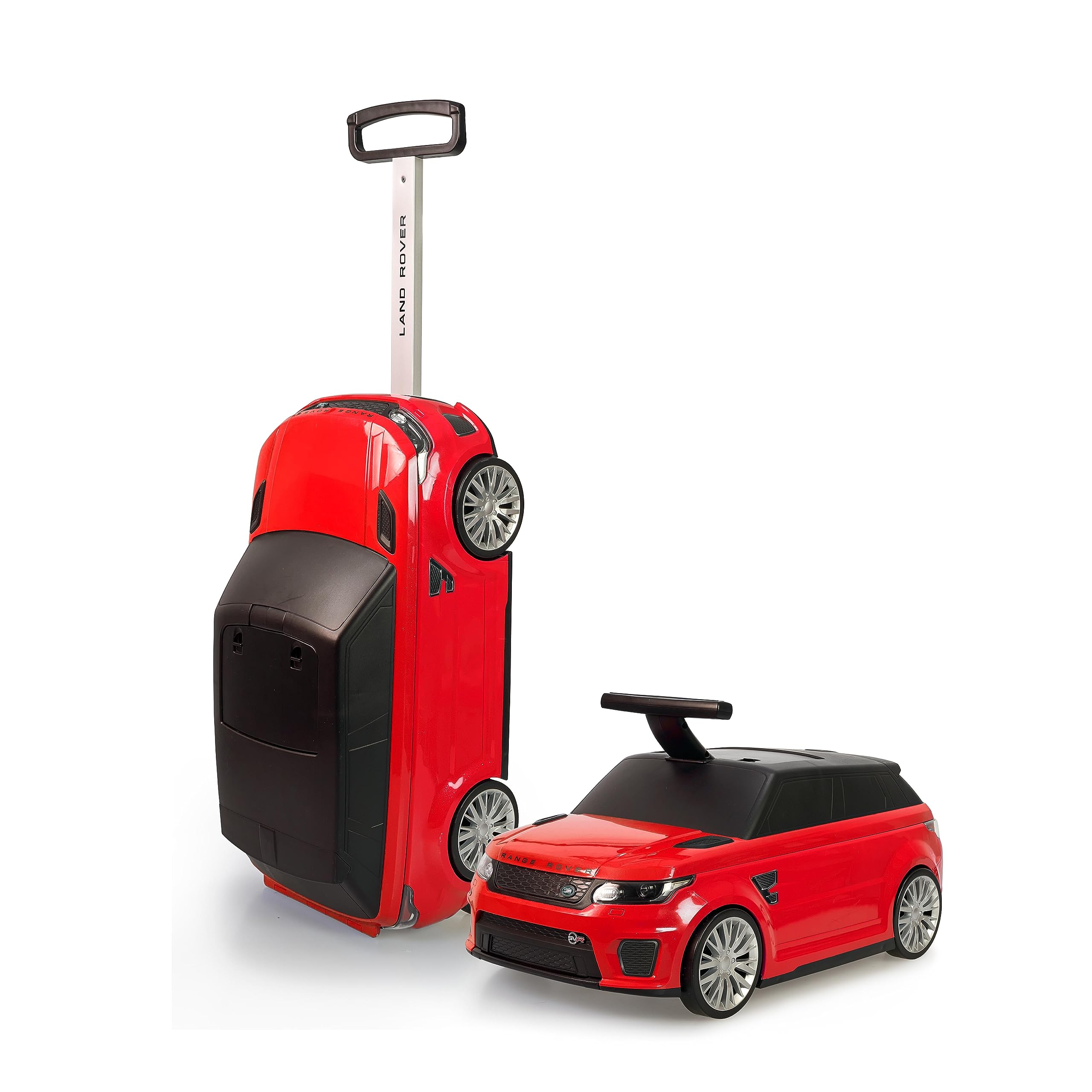 FEBER Range Rover Foot to Floor and Suitcase 2 en 1 Maleta Infantil para Viajes Coche Correpasillos Rojo
