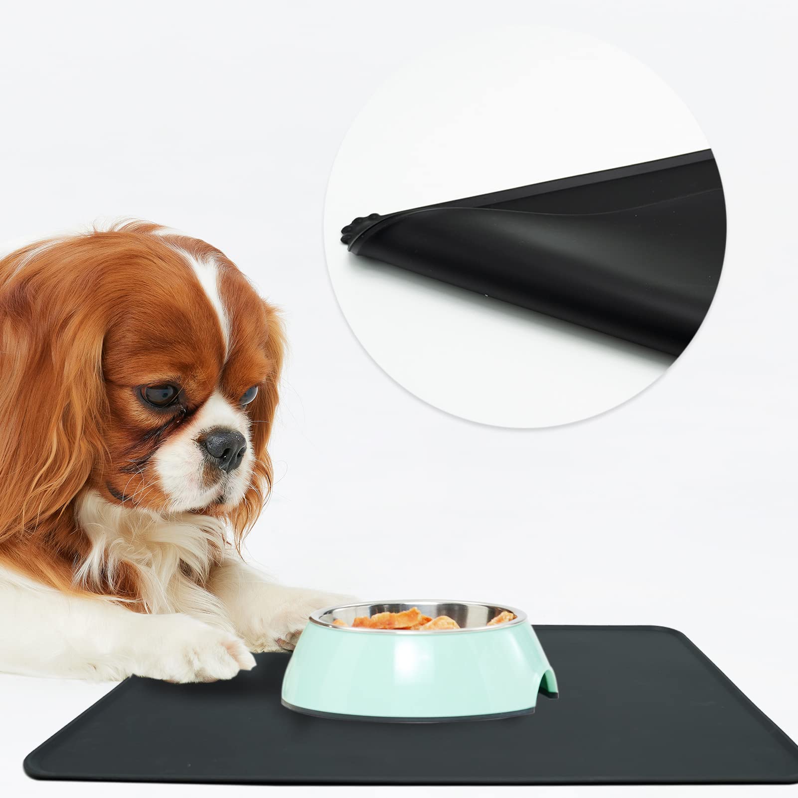 Napfunterlage Hund Katzen, wasserdichte und rutschfeste Silikon Fressnapf  Unterlage fr Futternpfe Wassernapf, Futtermatte 47x30cm Schwarz :  Amazon.de: Haustier