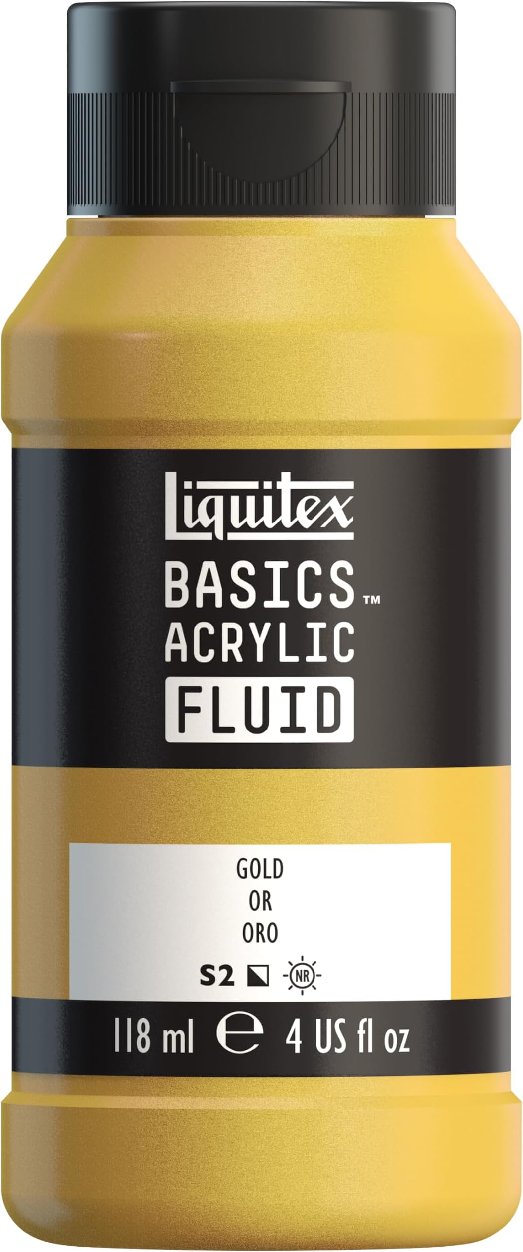 Basics Acrylic Fluid Paint,118ml Bottle (Gold)