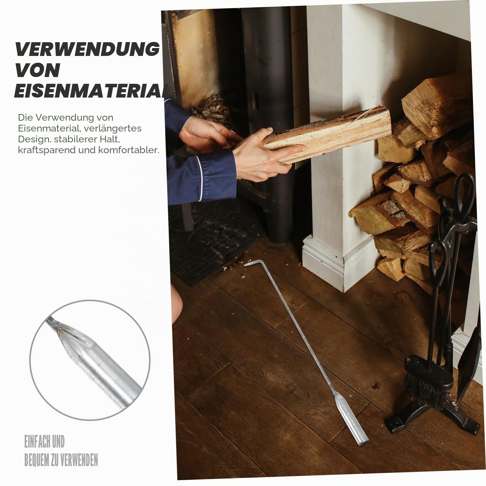 Eisen Schürhaken Für Feuerstelle Langer Griff Stabil Und Komfortabel Vielseitig Einsetzbar Für Grill Und Kamin Werkzeug Für BBQ Und Kaminzubehör