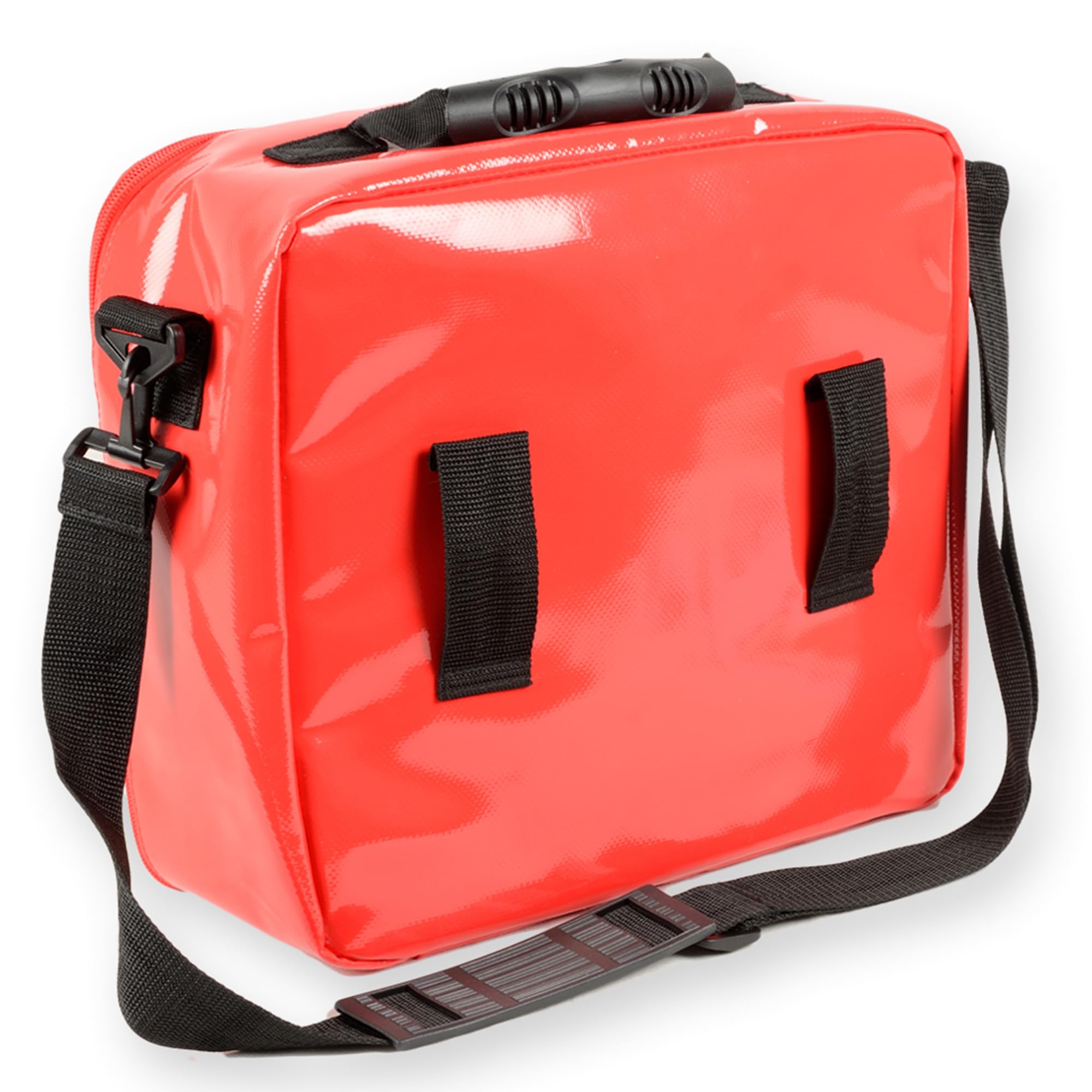 GIMA Sac d'urgence CUBO pour sauveteurs vide, en polyester, revêtu de PVC, couleur rouge, dimensions 28 x 34 x 13 cm, avec bandoulière, poche zippée intérieure et extérieure et 2 sacs à main amovibles