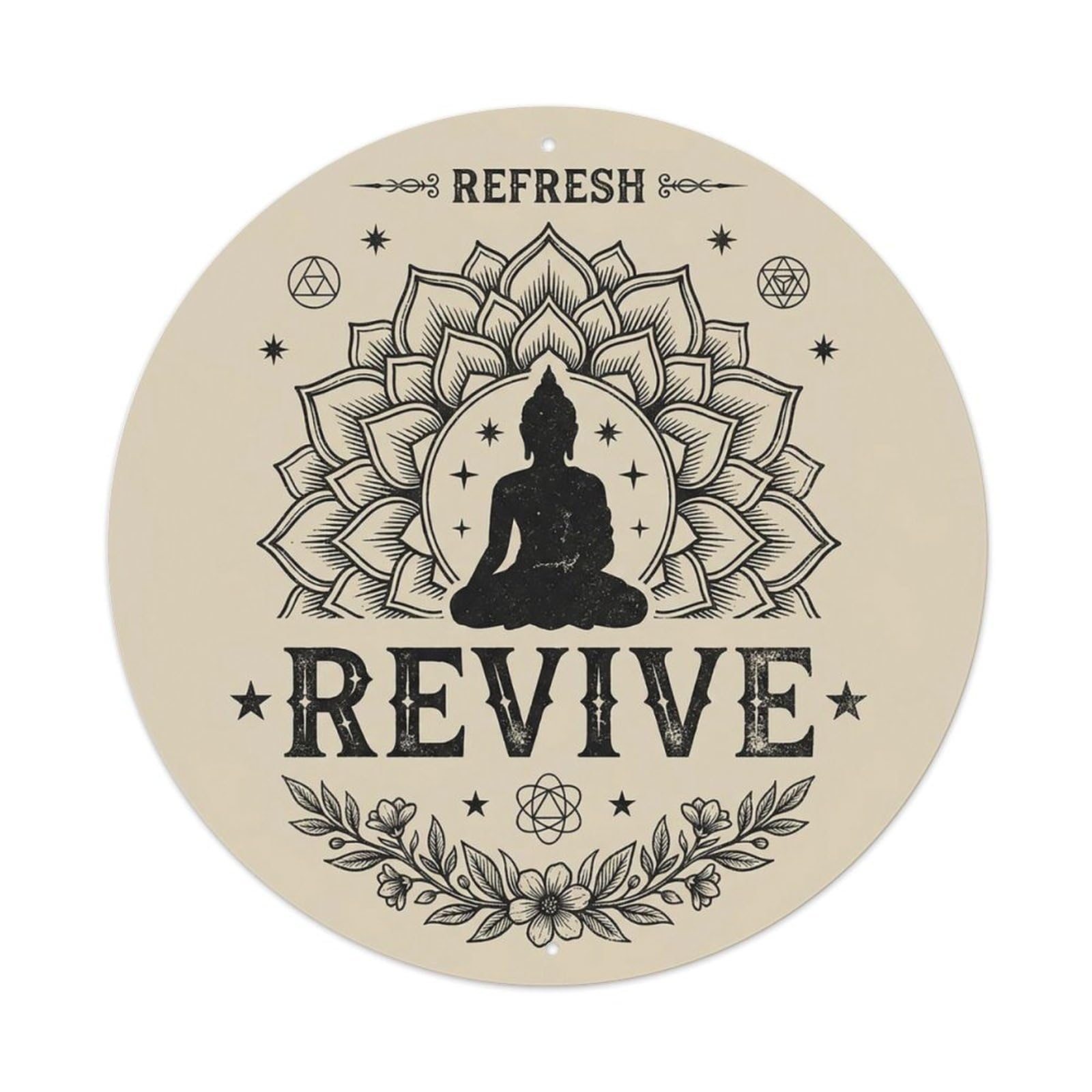 Zen Flower Meditation Den Rejuvenate Metal Tin Sign