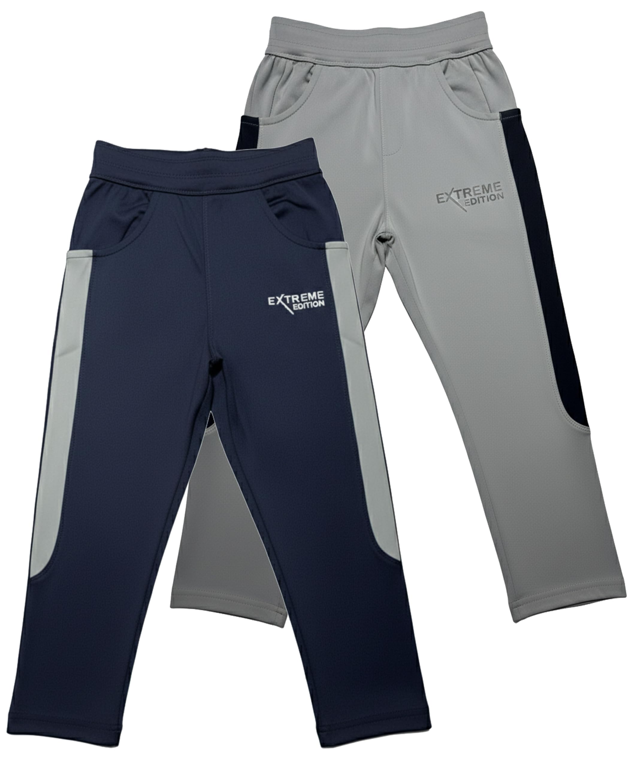 Boys Regular Fit Track Pants, 4Way Stratchable Pants for Sports Activities and Routine Wear Active Wear Lower for Kids Boys (Pack of 2)-image-5