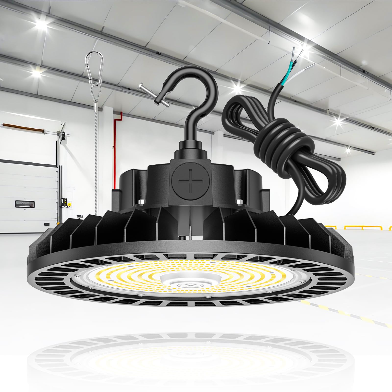 3 Pack 480 Volt LED High Bay Light 150W 120W 90W Adjustable ETL DLC Listed Industrial Grade UFO — view 8