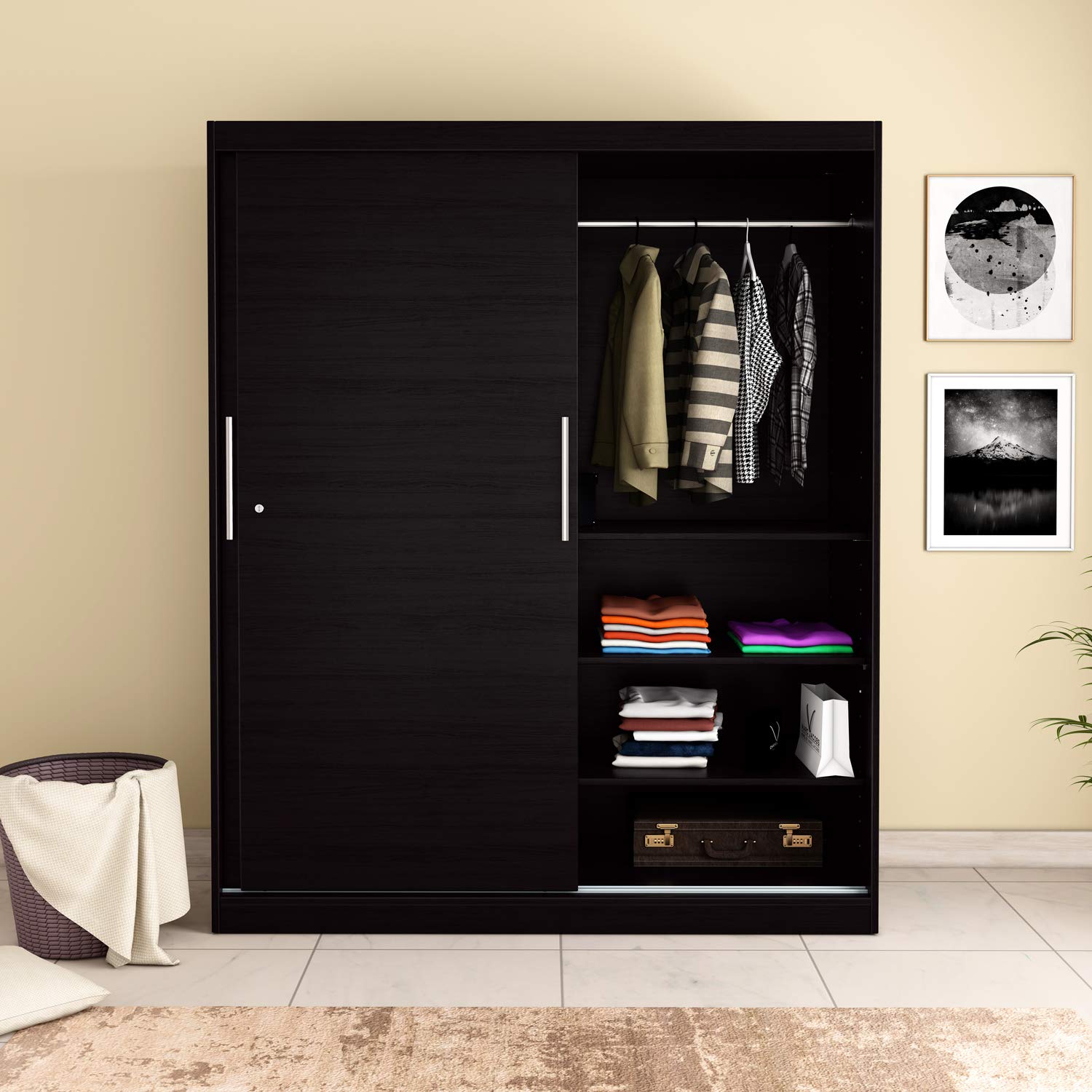 Buy Godrej Interio Terra Wooden Wardrobe with Sliding Doors (Width