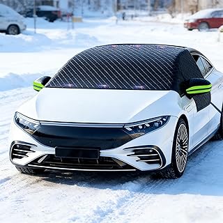 Frontscheibenabdeckung Scheibenabdeckung Auto,windschutzscheibe 10 Magnet & 6 Riemen, 360° Reflektorstreifen Auto Abdeckung,Cover Against Snow, Frost, Ice, UV Rays, Dustfür Pkw, SUV