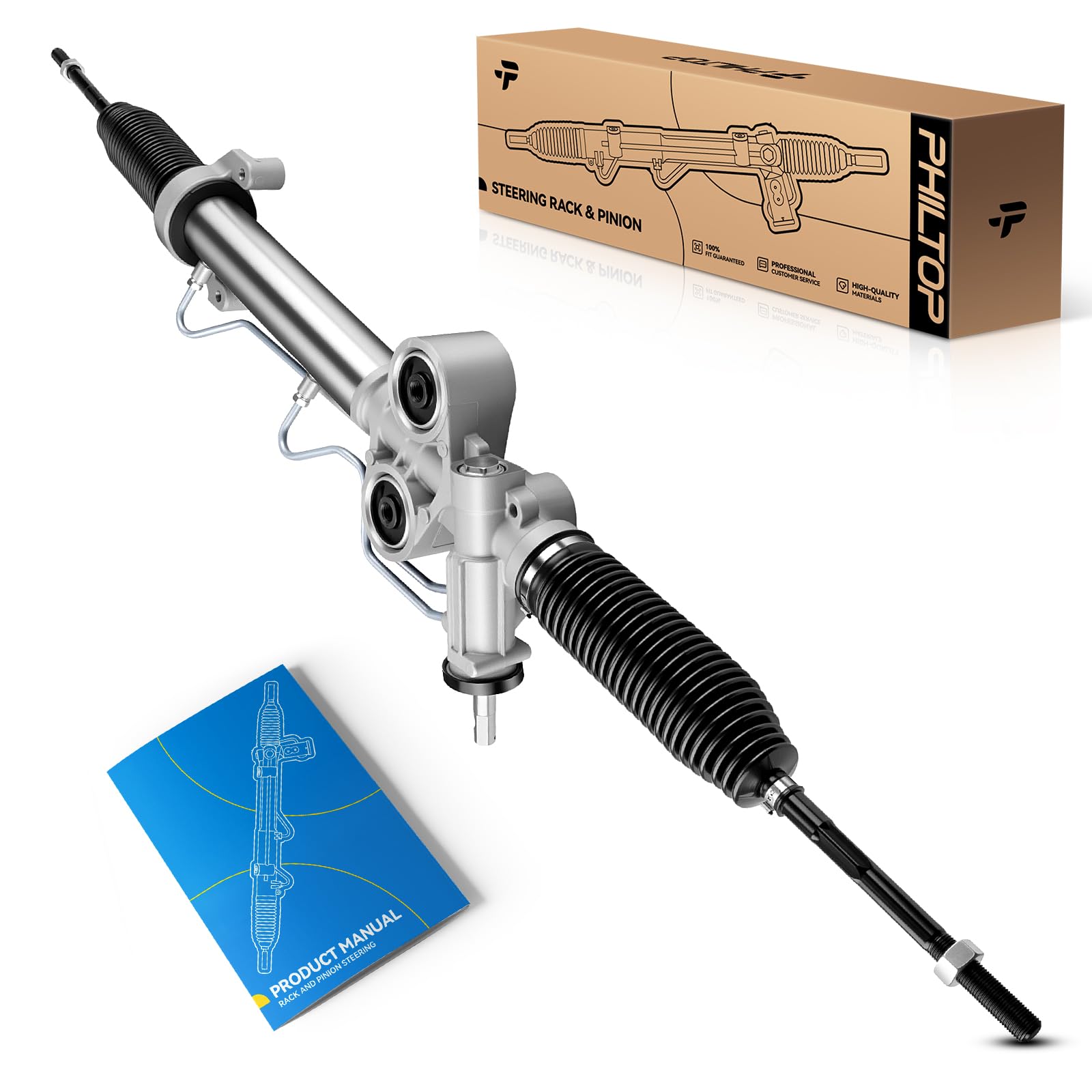 PHILTOP Hydraulic Power Steering Rack and Pinion for 2007-2013 Sierra 1500 4.3L 4.8L 5.3L 6.0L 6.2L, 2009-2013 Silverado 1500 4.3L 4.8L 5.3L 6.2L, 2007-2008 Silverado 1500, 2009 Silverado 1500 6.0L