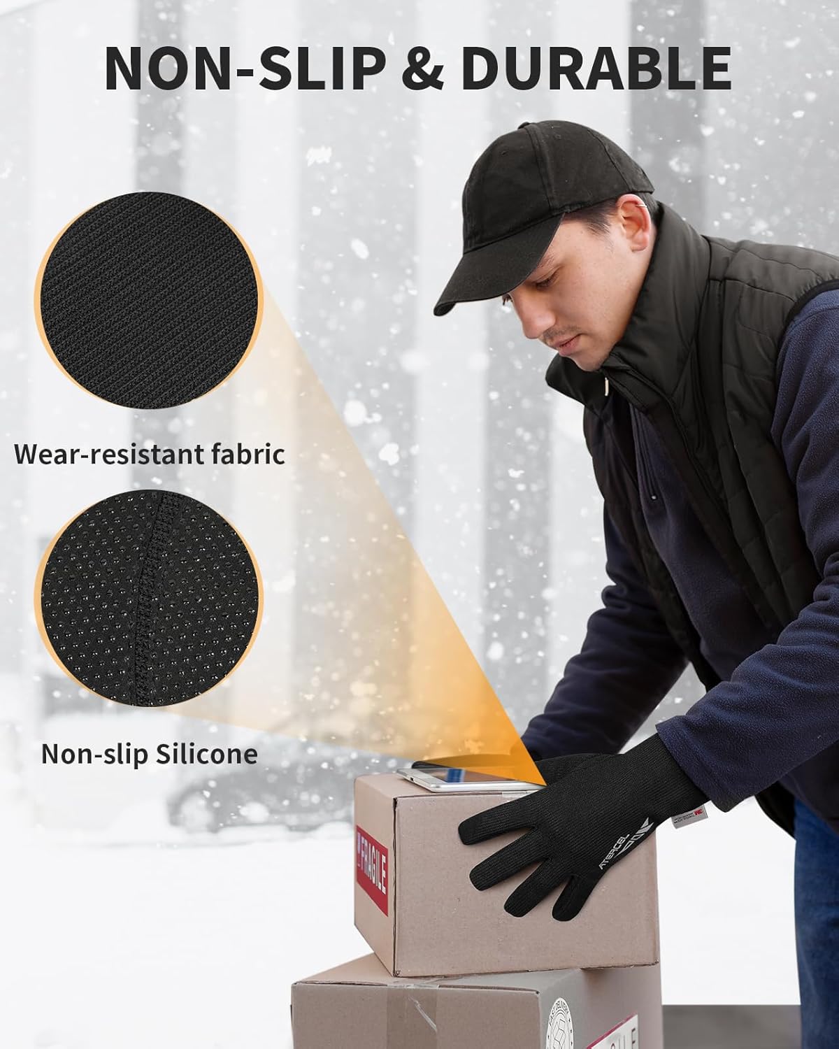 ATERCEL 3M Thinsulate Winter Gloves Men Women, Waterproof Thermal Cold Weather Gloves, Touchscreen Snow SKI Skating Gloves - Image 4