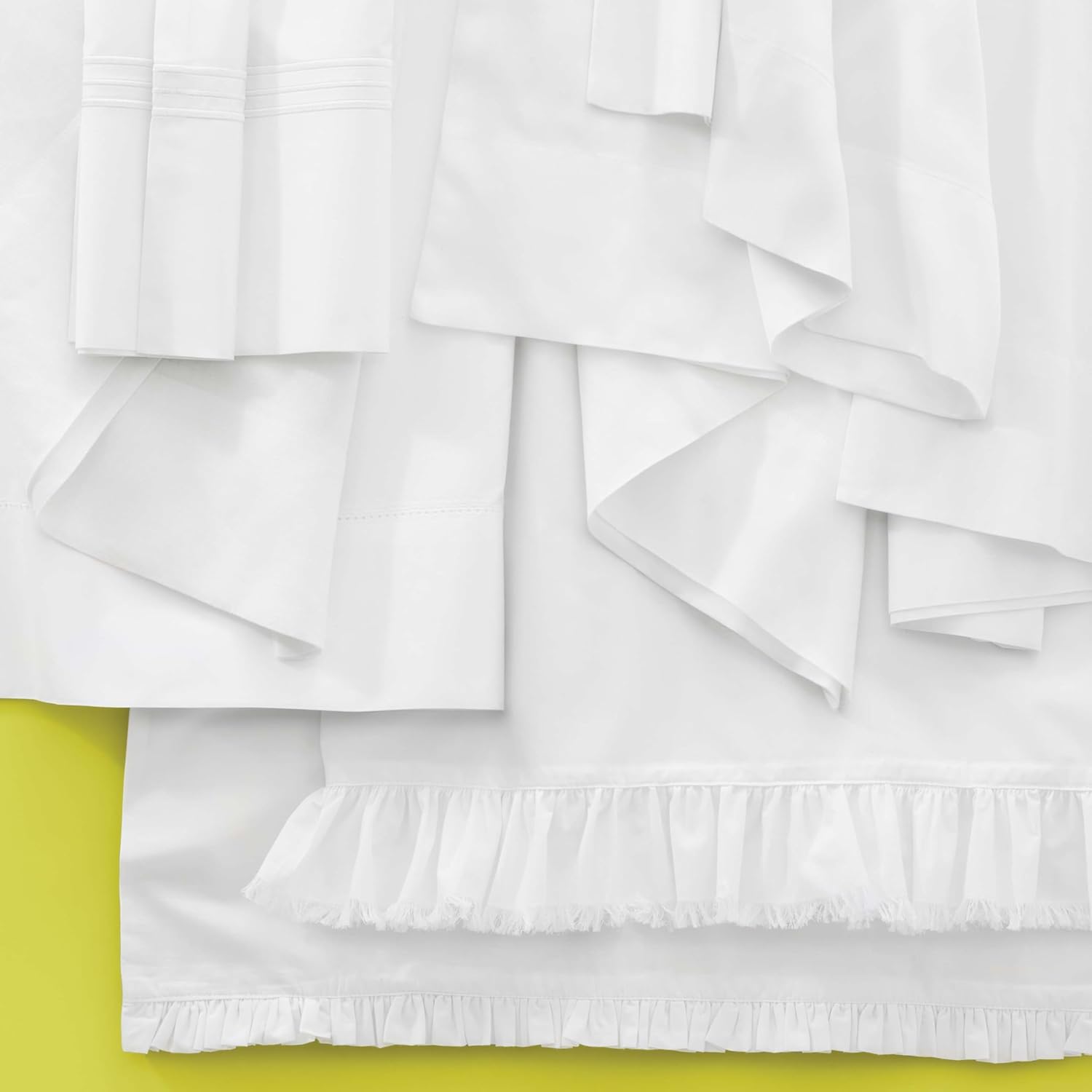 Pine Cone Hill Silken Solid White Sheet Set, Queen Size, White Solid Pattern