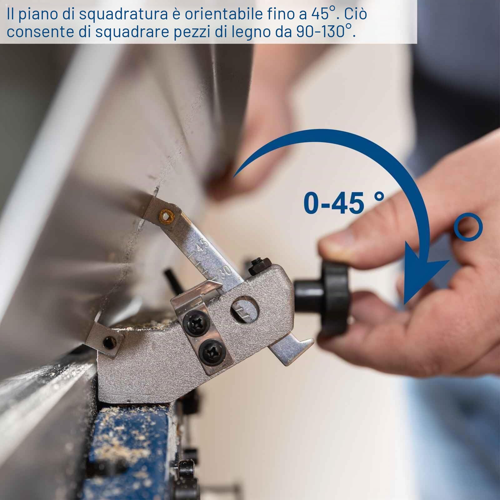 Scheppach Pialla & discarica compatta HMS850 | Potenza 1250 W | 2 ferri in acciaio rapido | Larghezza piallatura 204 mm | Altezza di passaggio 120 mm | Regime albero 8500-1min