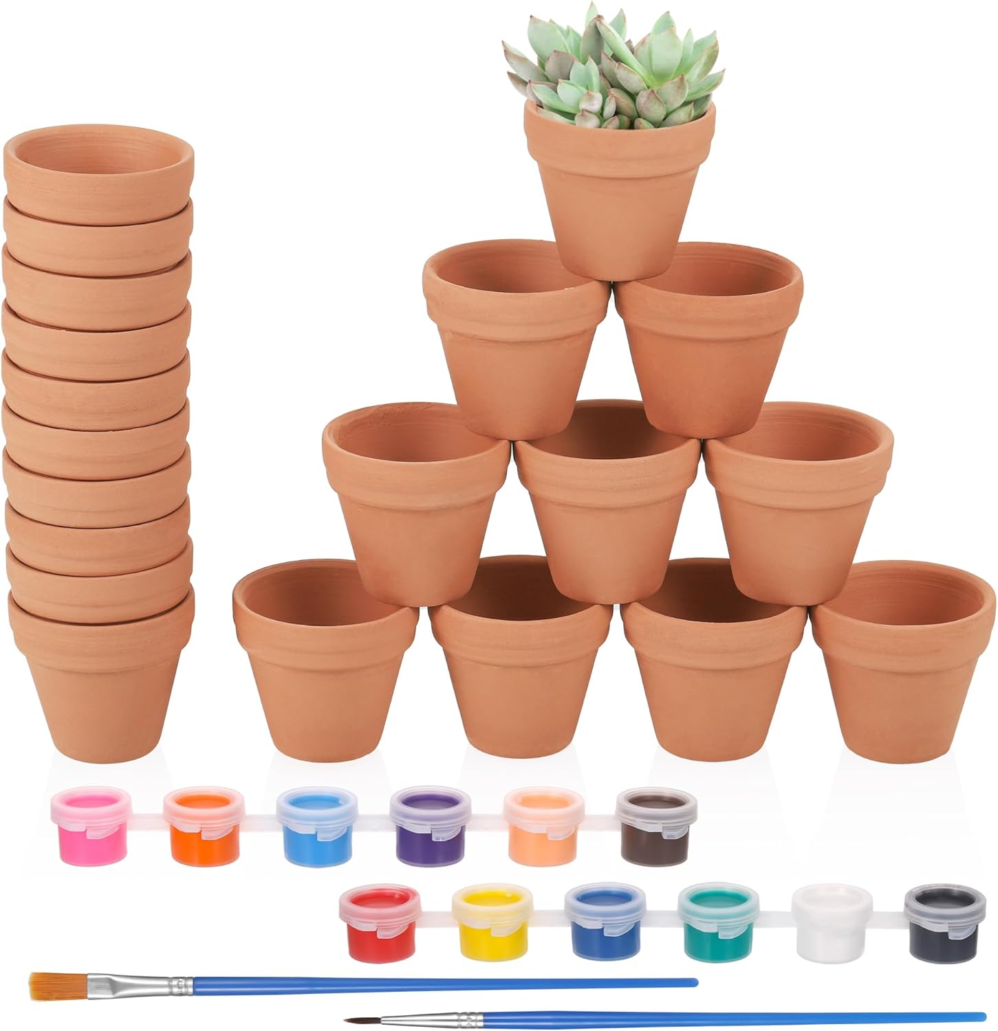 24 stuks kleine terracotta plantenpotten 3 × 35 cm - Doe-het-zelf mini