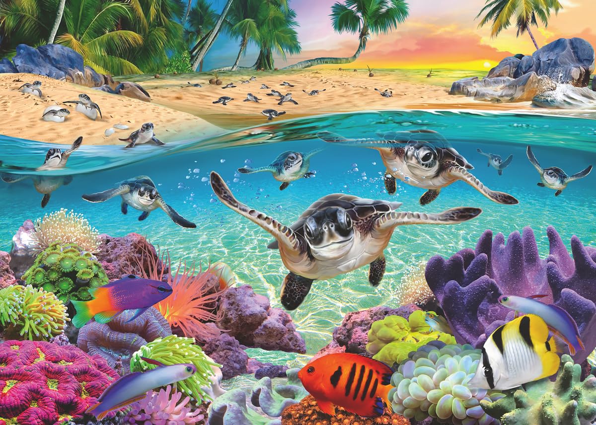Image secondaire de Puzzle Ravensburger 500 pièces - Les bébés Tortues de mer - Détente et Relaxation