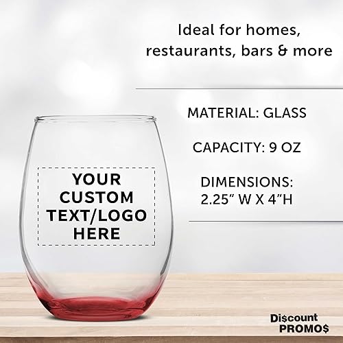 Miniatura 4 de Juego de 100 copas de vino personalizadas sin tallo, 9 onzas, paquete personalizado a granel, ideal para recuerdos de boda, decoraciones de