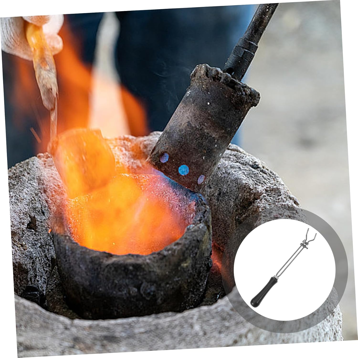 DOITOOL Crucible Tongs for Metal Refining Ergonomic Casting Tool for Jewelry Melting Selected Optimal for Safe Handling of Hot Materials