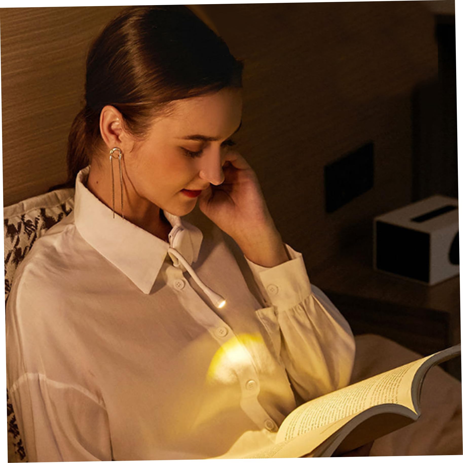 Reading Light, 3 Color Temperatures ? Stepless Dimming Book Light for Reading at Night, Clip on/Standing Lamp, Rechargeable Book Lamp