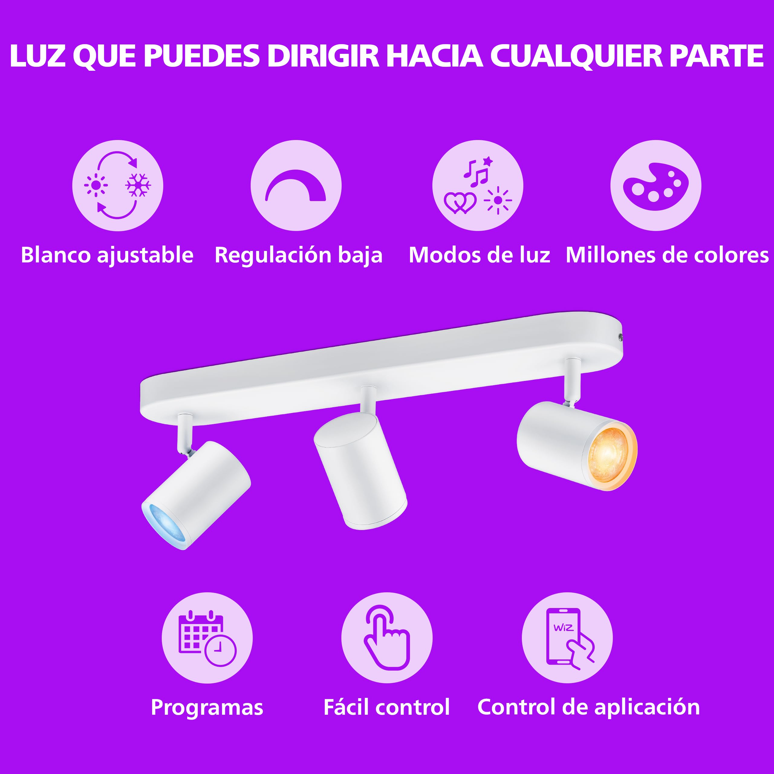 Philips Smart Lighting Foco GU10, 3 Uds., Blanco