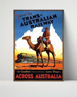 Classic Travel Poster - Australia - Camel Railway Journey - 16x20 Poster Print