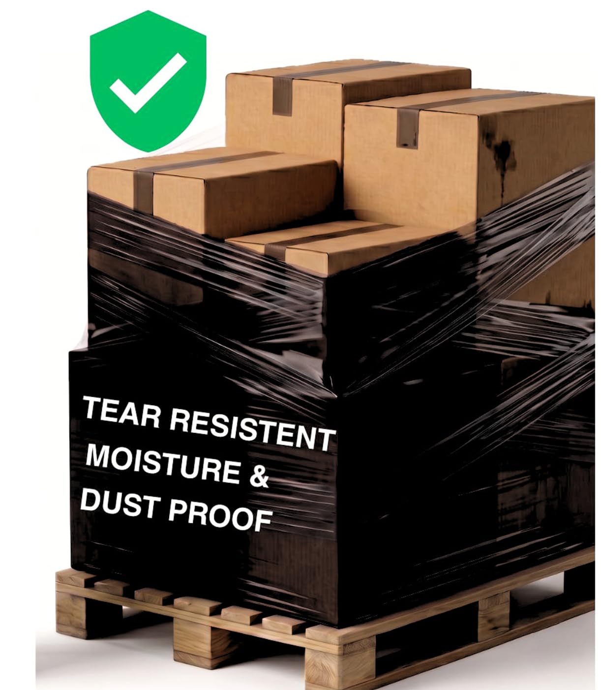 REQUISITE NEEDS Robuste Schrumpffolienrolle, 400 mm x 250 m, transparent und schwarz, Multipack-Größen (1, 2, 6 Rollen) (Schwarz, 6 Stück)