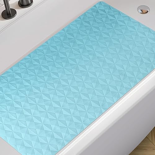 Miniatura 9 de WRISIN Tapete antideslizante para bañera y ducha, tapete de goma natural con 241 ventosas, tapete de seguridad suave para baño, patrón único de
